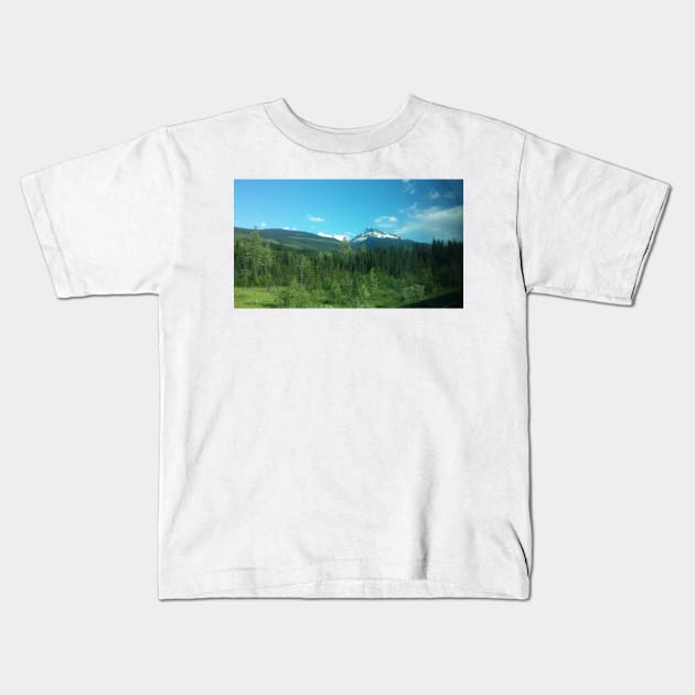 Canadian Rockies Kids T-Shirt by MirandaMarcy